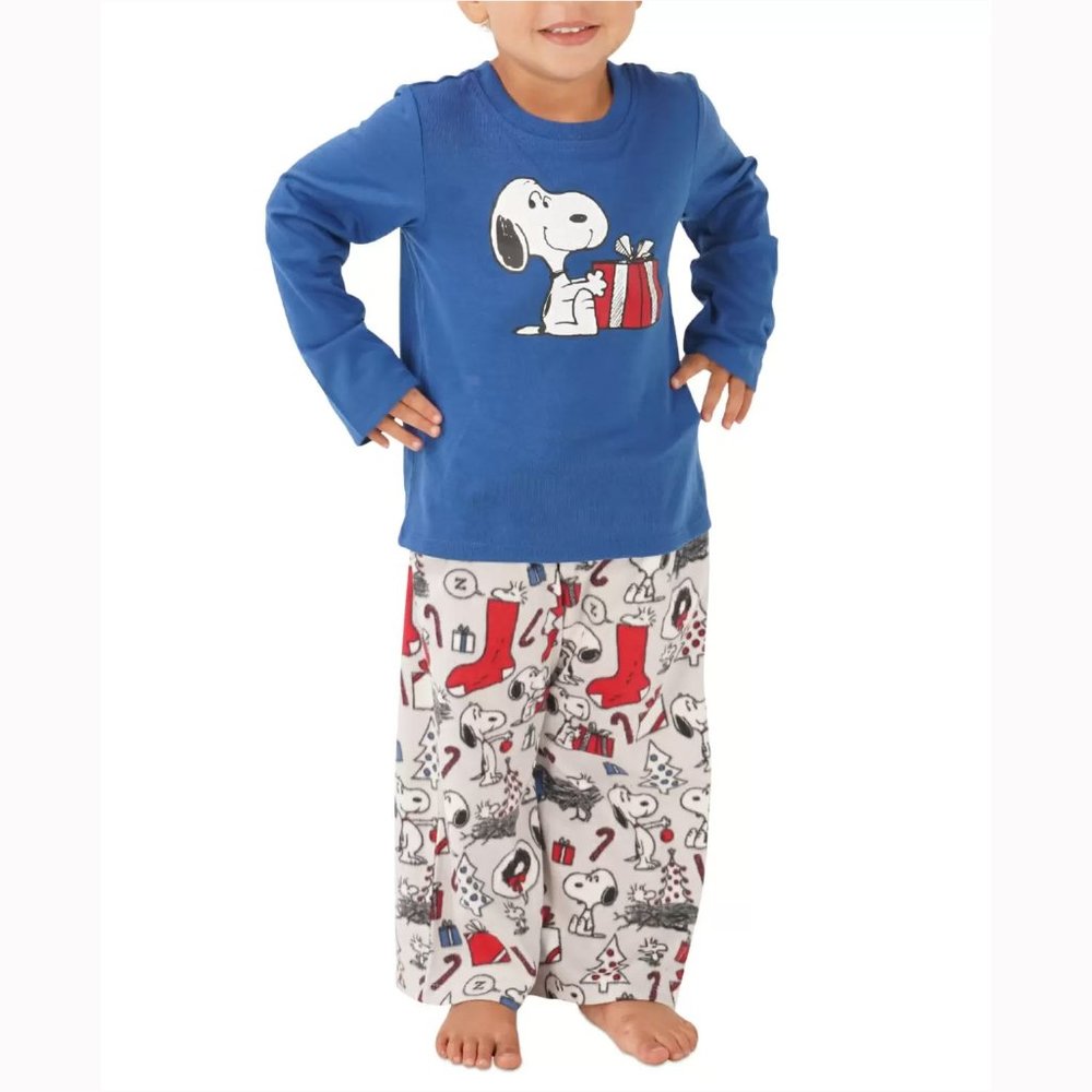 Munki Munki Matching Toddler Snoopy Holiday Family Pajama Set